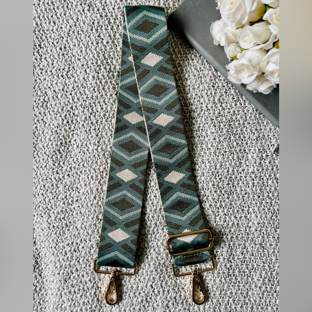 Geometric Pattern Crossbody Bag Strap - image 2